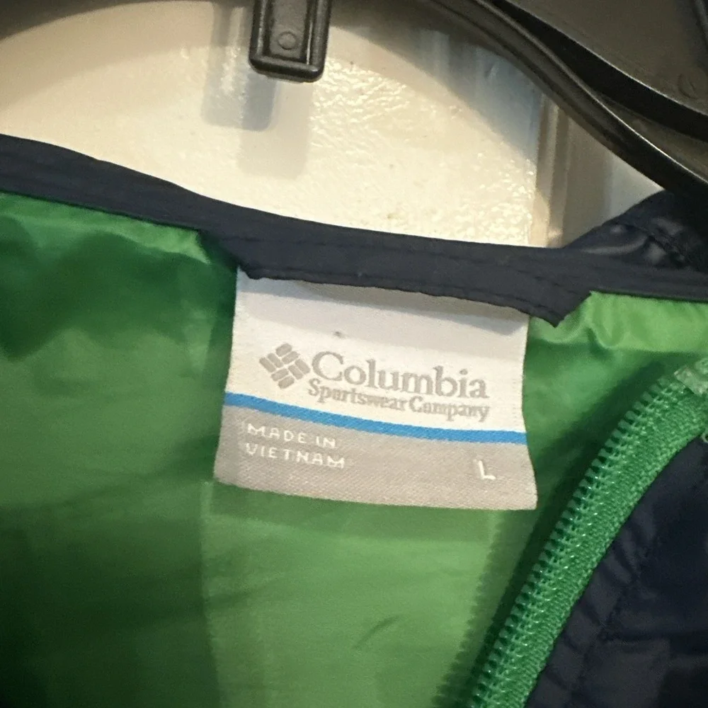 Notre‎ Dame Fighting Irish Windbreaker Rain Jacket Columbia Sportswear Sz Large
